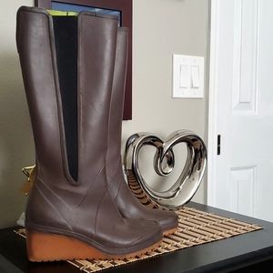 TRETORN BROWN WIDE CALF BOOTS